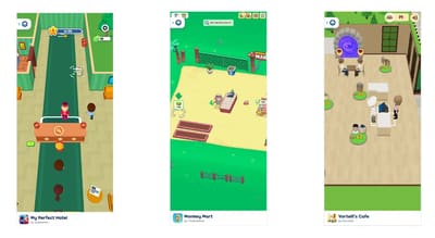 Games at GameHub: My Perfect Hotel, Monkey Mart, Vortelli’s Cafe.